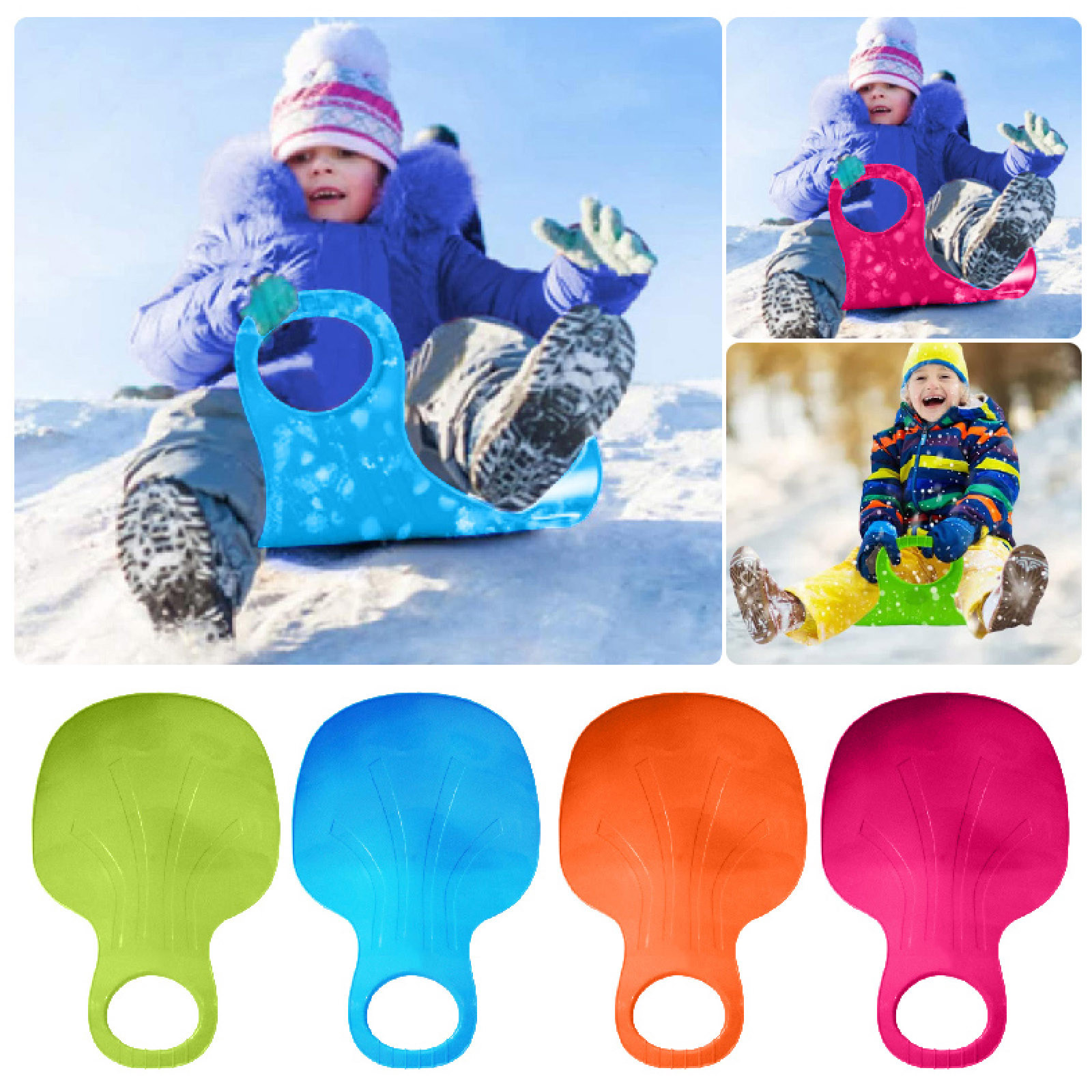 Sleds For Toddlers 1-3 Snow Kids And Adult Snowboarding Clearance 4 Pack Sled Board Sand Downhill Sledding Toddler Protable Outdoor Winter Skiing Boards